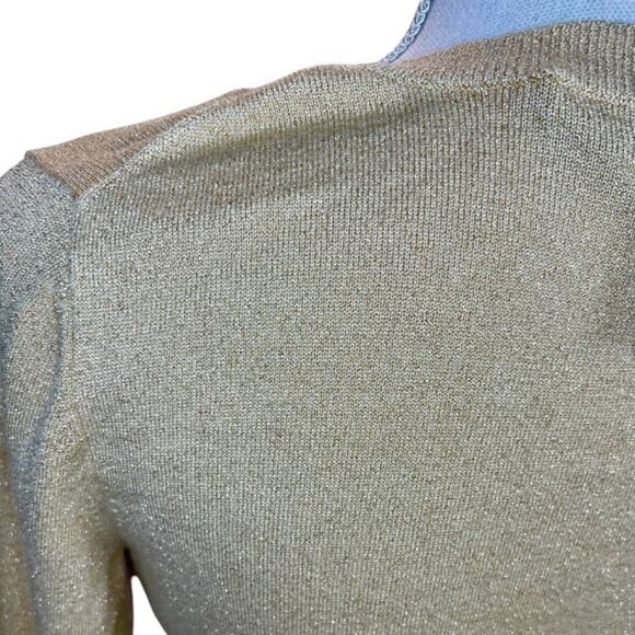 INC International Concepts Y2K metallic gold shimmer sweater NEW dead stock - Picture 6 of 9